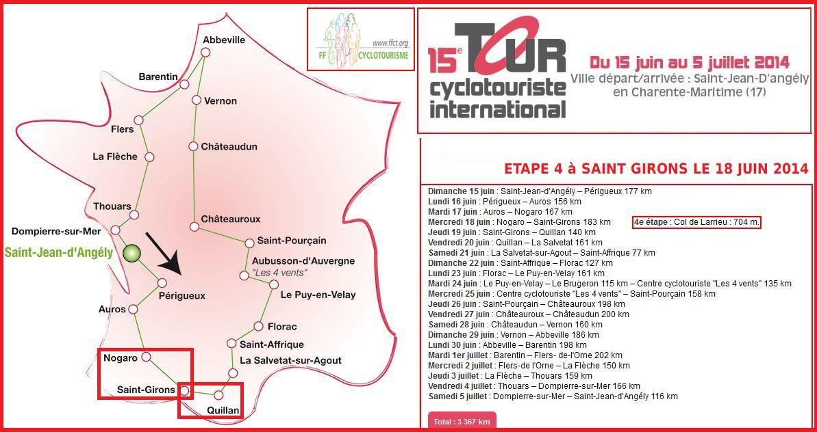000 Tour cyclo 2014 parcours